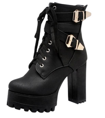 Double Buckle Ankle Boots