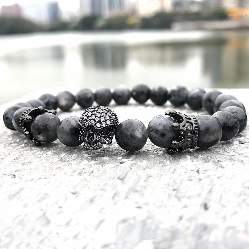 Natural Stone Skull Bracelet