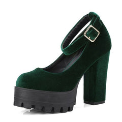 Velvet Chunky Platforms