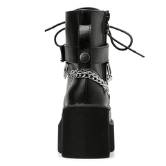 PUNK STYLE CHAIN BOOTS